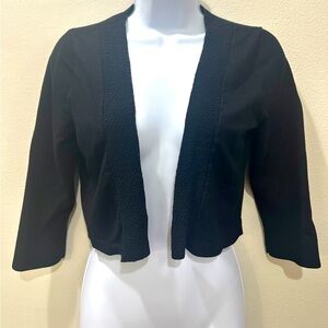 White House Black Market Black Lightweight Waterfall / Open Sweater Size L